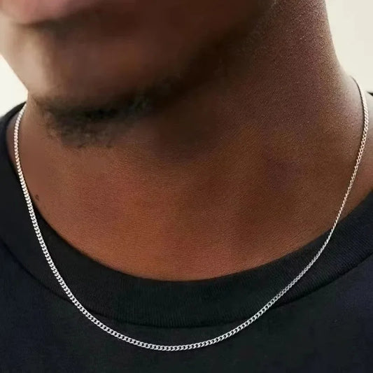 3mm Stainless Steel Cuban Chain Necklace For Men