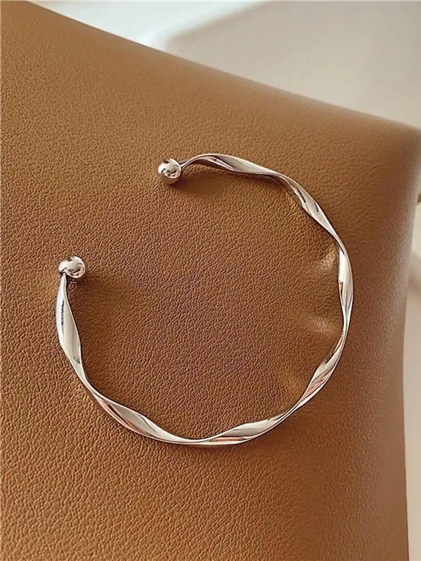 Minimalist Mobius Twist Cuff Bracelet for Women