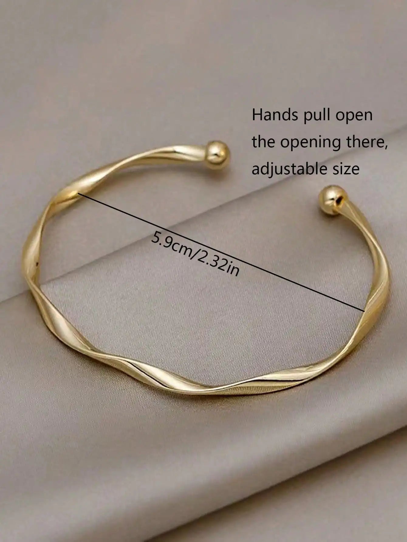 Minimalist Mobius Twist Cuff Bracelet for Women